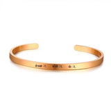 Inspirational Cuff Bracelet Bangle For Women Rose Gold Silver Engraved Mantra Bracelets Wife Fiance Personalized Gifts
