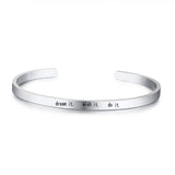 Inspirational Cuff Bracelet Bangle For Women Rose Gold Silver Engraved Mantra Bracelets Wife Fiance Personalized Gifts