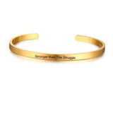 Inspirational Cuff Bracelet Bangle For Women Rose Gold Silver Engraved Mantra Bracelets Wife Fiance Personalized Gifts