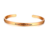 Inspirational Cuff Bracelet Bangle For Women Rose Gold Silver Engraved Mantra Bracelets Wife Fiance Personalized Gifts